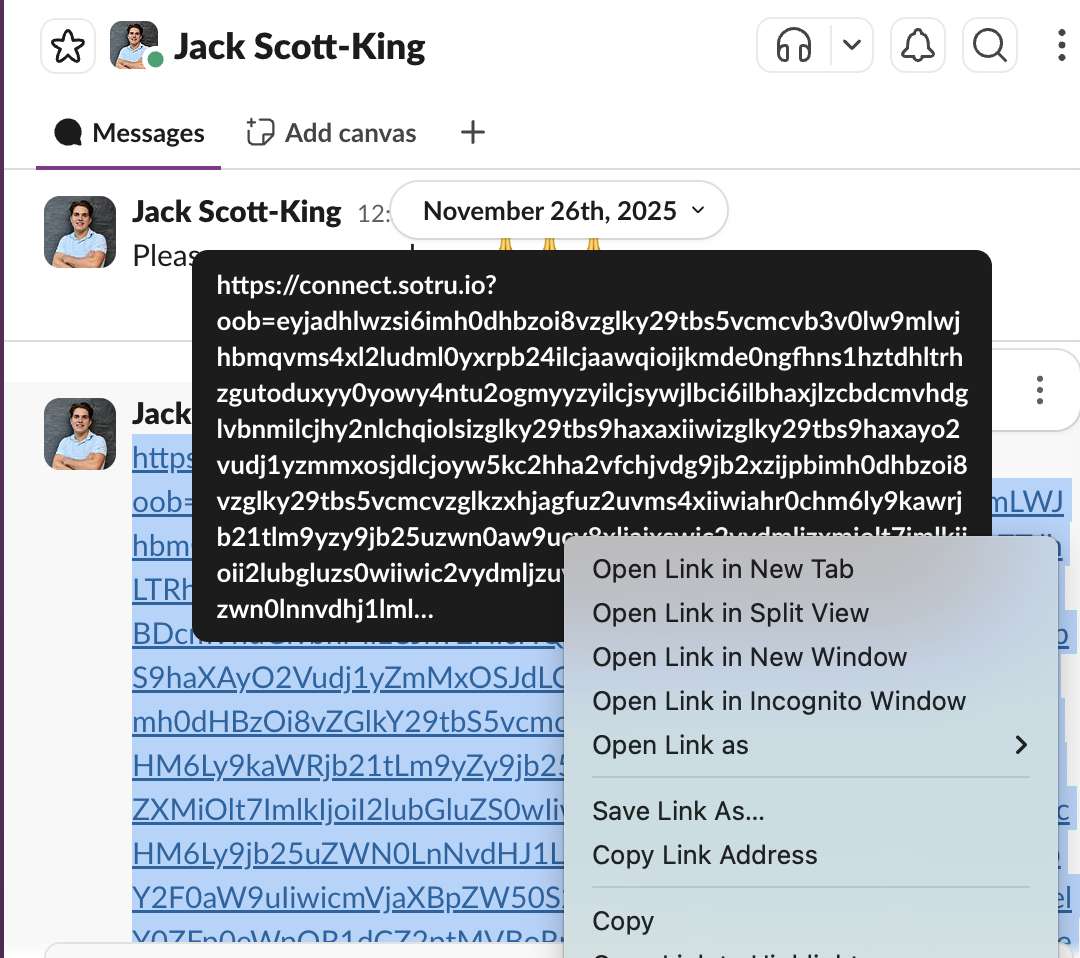 Copying the VERA invitation link