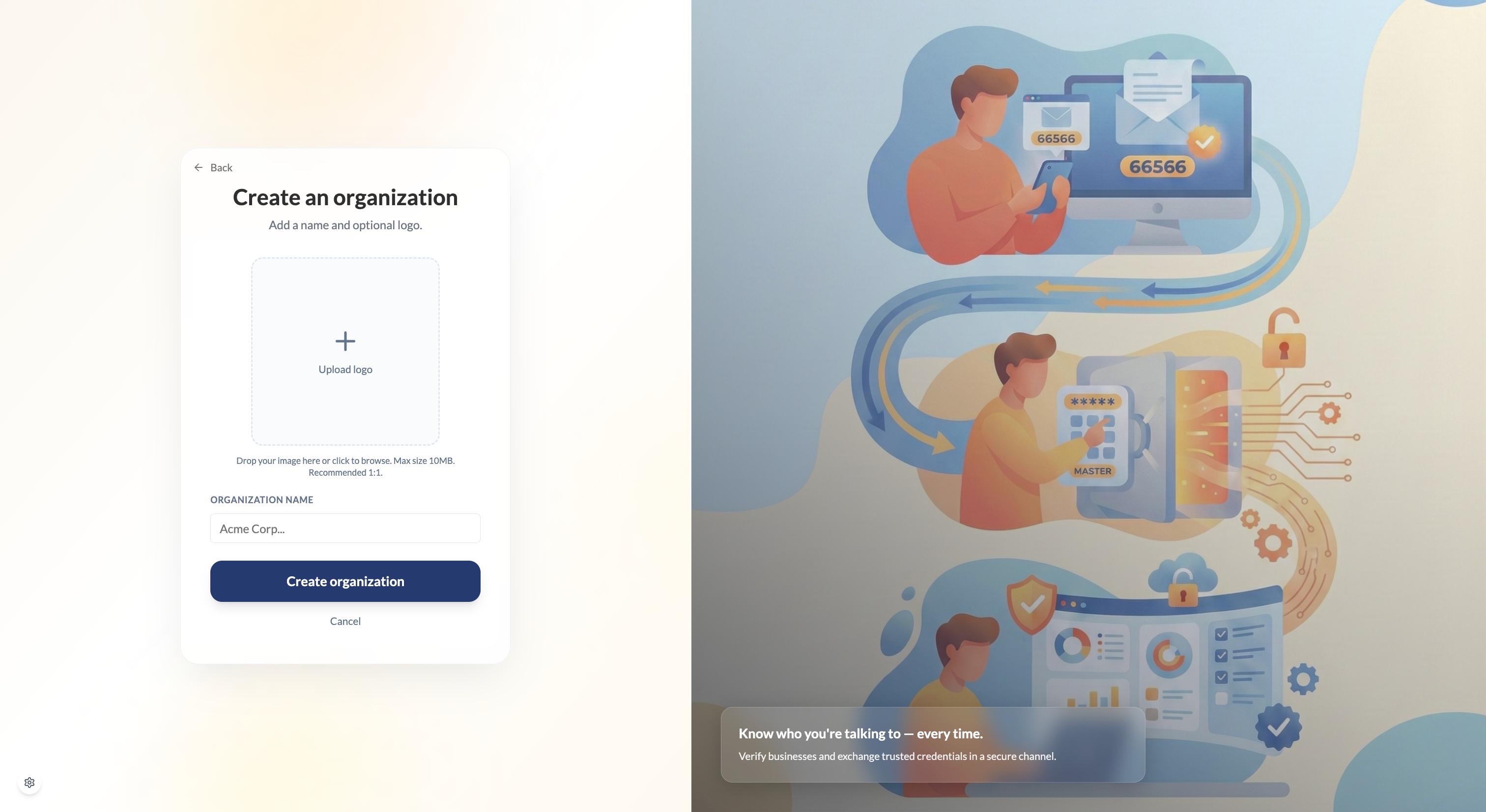 Switching to organisation workspace