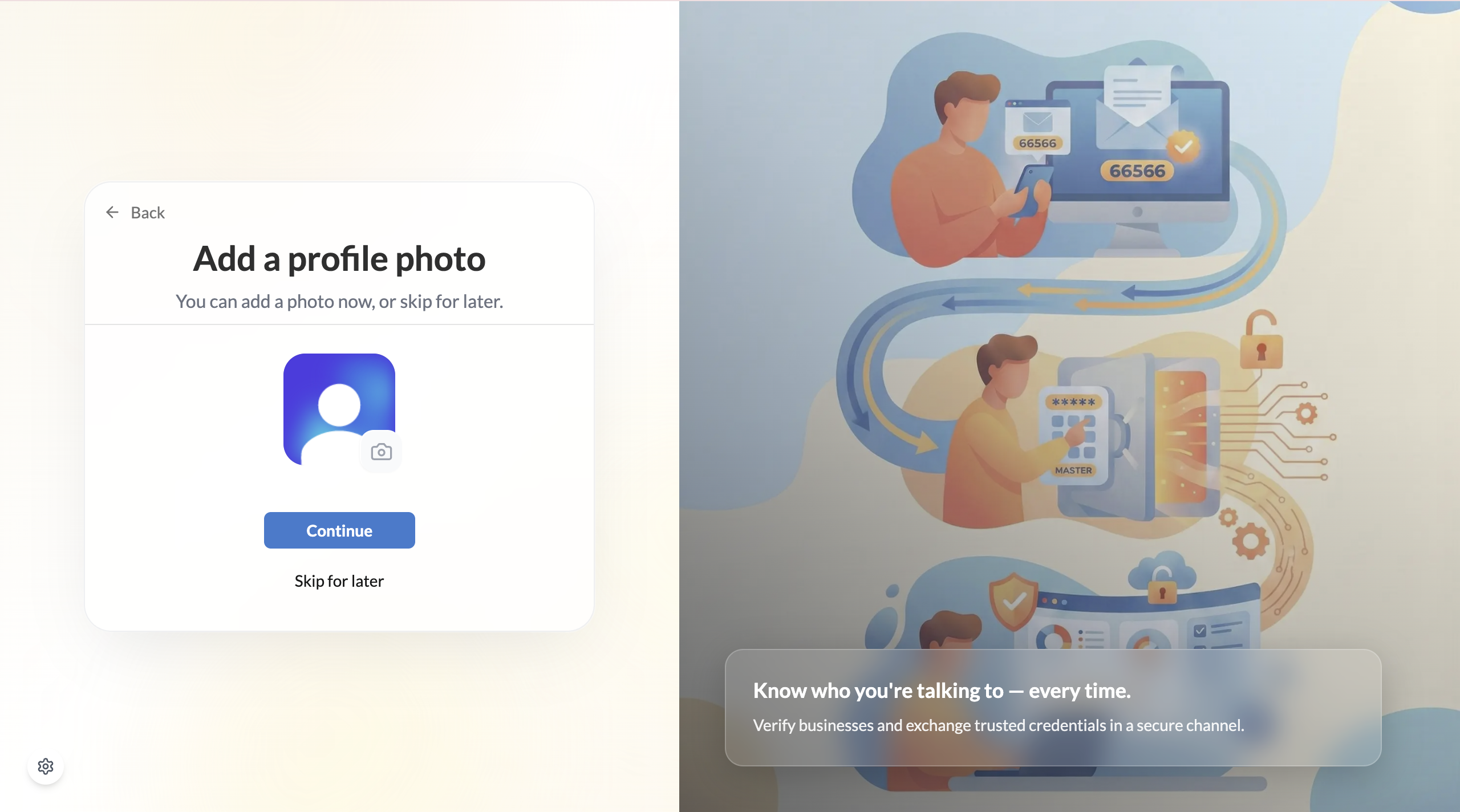 Profile photo upload prompt
