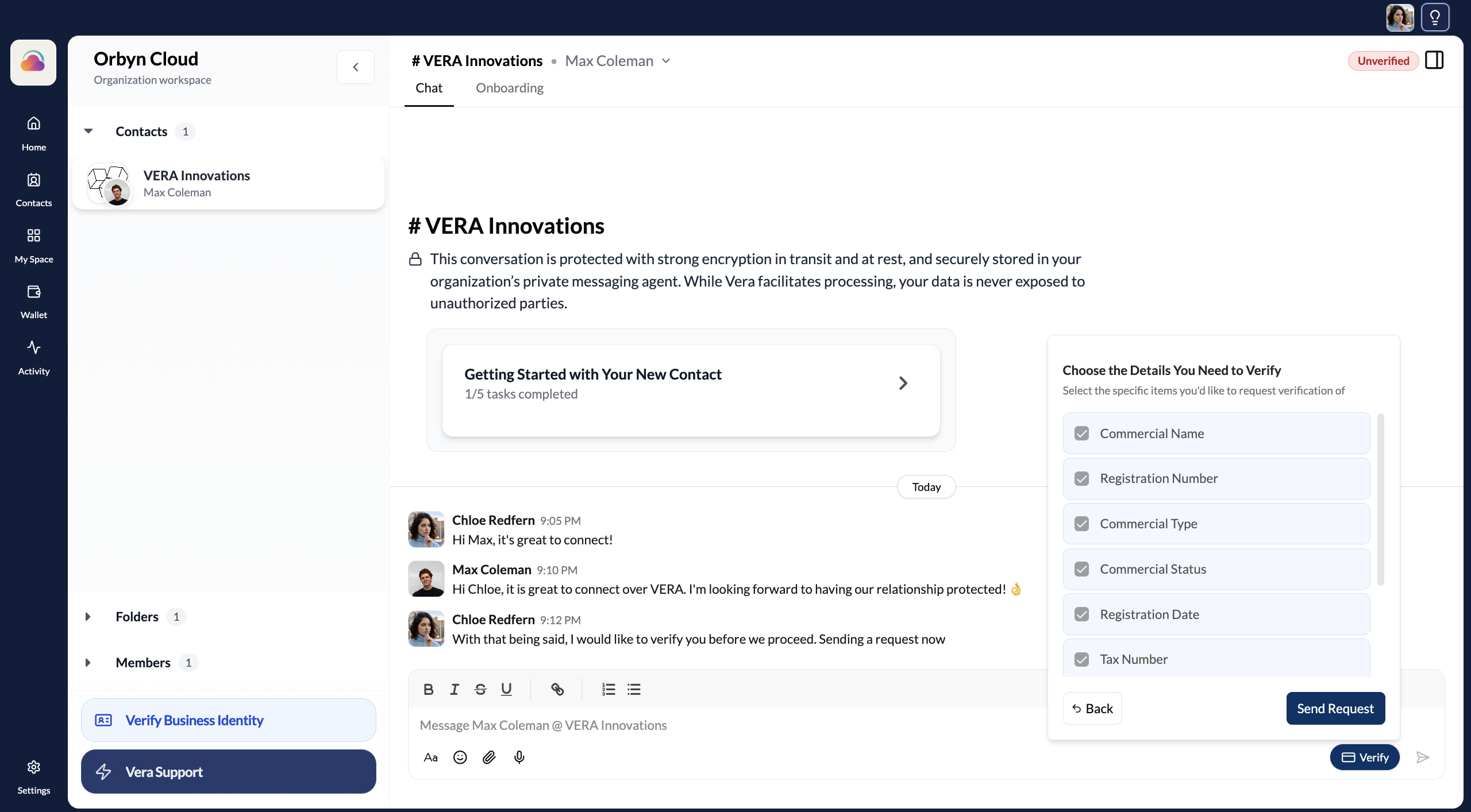 Field selection for Business ID credential request